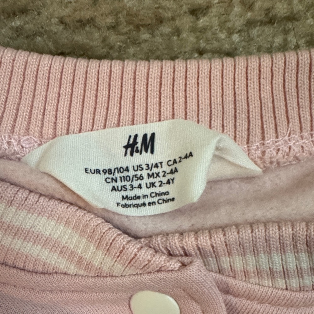 H&M Pink and White Kids Sweatshirt with Bunny Design - Picture 2 of 2